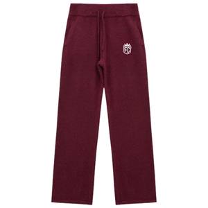 Pantalon de jogging tricoté bordeaux unisexe, en maille douce, taille élastique, décontracté, streetwear, chaud pour l'hiver, tailles personnalisées - Product Image 1