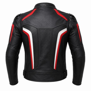 Blouson en cuir pour homme de qualité supérieure personnalisé - Style motard de course, imperméable, coupe-vent, manches longues, protection hivernale OEM/ODM - Product Image 2