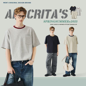 Camiseta OEM de Manga Corta para Hombre, Estilo Old Money, Cuello Redondo, Verano 2026 - Product Image 4