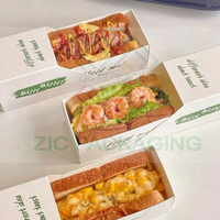 Boîte à sandwich en carton, emballage alimentaire, boîte à sandwich à emporter, boîte en carton écologique, boîte à sandwich jetable en papier avec logo
