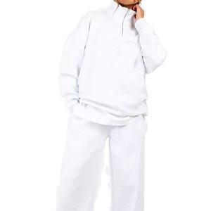 Vente en gros Sweat-shirt à col ras du cou deux pièces pour femmes Sweat-shirt à capuche unisexe surdimensionné avec logo personnalisé pour hommes et femmes - Product Image 1