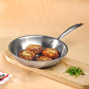 Best Selling Stainless Steel Fry <b>Pan</b> 22cm Kenya Tri Ply Cooking <b>Pan</b> Export Manufacturer - Product Image 1