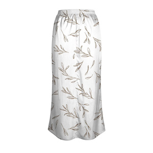 Women's Chiffon Floor-Length A-Line <b>Skirt</b> <b>Elastic</b> <b>Waist</b> Digital Printed Leaf Soft Full-Length Spring Style Elegant All Seasons - Product Image 2