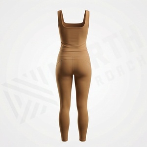 ชุดโยคะคุณภาพพรีเมียมสำหรับผู้หญิง สีพื้นแบบกำหนดเอง ไซส์พลัส ออกแบบโลโก้ได้ตามต้องการ ระบายอากาศได้ดี อุปกรณ์ออกกำลังกาย - Product Image 2