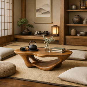 Mesa de Centro de Madera Creativa OEM/ODM, Moderna, Minimalista, Duradera, Redonda, de Madera Sólida para Sala de Estar, Directo de Fábrica - Product Image 1