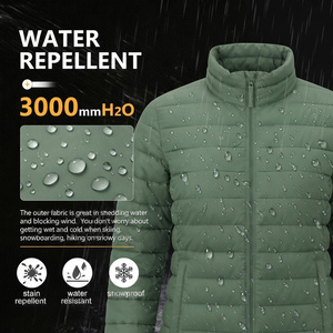 Veste matelassée pour femme à prix bas, nouveau design, manches longues, col montant, en polyester - Product Image 3