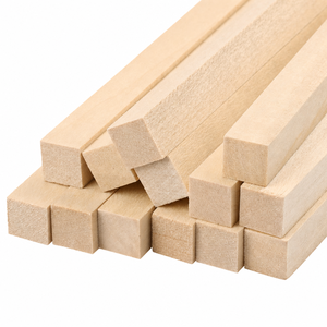 Chevilles carrées en bois naturel pour le bricolage, matériel de décoration, bâtonnets en bois massif de forme rectangulaire, cheville carrée en bois massif - Product Image 1