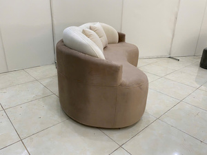 Sofá Moderno en Forma de U, Tapizado en Terciopelo, Tres Plazas, Respaldo Acolchado, Cómodo y Duradero, Relleno de Espuma, Mueble para Sala de Estar, Apartamento u Hotel - Product Image 2