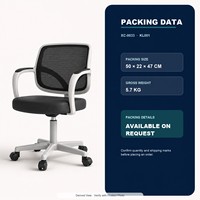 Chaise de bureau moderne compacte à dossier bas en maille, pivotante et réglable en hauteur, idéale pour les petites postes de travail, les bureaux d'étude et les bureaux de réception