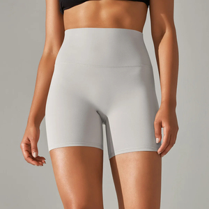 Shorts de yoga taille haute sans couture pour femme, couleur unie, en Spandex Modal, taille élastique, pour entraînement sportif et fitness, 220g, longueur courte - Product Image 6