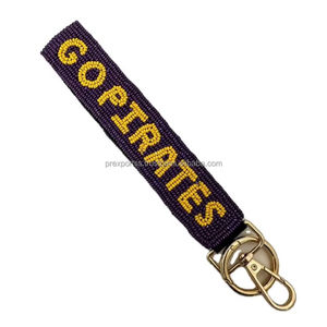 Handmade Beaded Anchor Keychain Navy Blue Nautical Custom Seed Bead Embroidery Bag Charm Marine Style Fashion American - Product Image 5