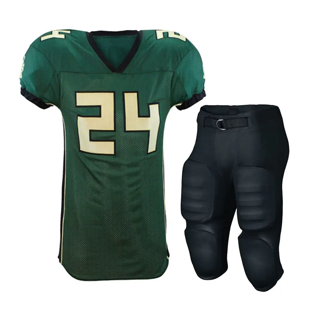 Benutzer definierte American Football Jersey Uniform Großhandel Beste Günstige Preise American Flag Football Kits American Football Schulter polster