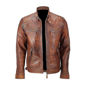 Chaqueta de Cuero para Motocicleta de Invierno para Hombre, Chaqueta Resistente, Chaqueta Urbana con Cuello Cuadrado, Chaqueta de Exterior de Primera Calidad Personalizada - Product Image 3