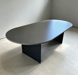 Table de conférence ovale extensible, design moderne en métal, mobilier de bureau durable, usage commercial - Product Image 1