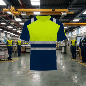 เสื้อยืดนิรภัย Hi Vis ANSI Class 1 โพลีเอสเตอร์ แขนสั้น ระบายอากาศได้ดี สะท้อนแสง ไฟ LED กันน้ำ เสื้อผ้าทำงานอุตสาหกรรมสำหรับฤดูร้อน - Product Image 6