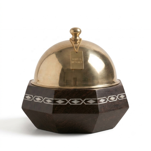 Artisan Food Warmer Server Hand Inlaid Nacre & Hexagonal Dark Timber Base Opulent Majlis & Ramadan Buffet Hotpot - Product Image 1