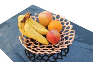 Corbeille à fruits moderne en aluminium avec finition cuivrée, bol à fruits décoratif en métal pour table à manger, comptoir de cuisine, centre de table - Product Image 4