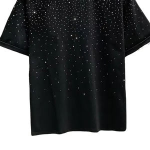 Camisetas de Manga Larga con Logotipo Frontal de Diamantes de Imitación, Diseño Nuevo, para Hombre, Moda Urbana, 100% Algodón, Venta al Por Mayor - Product Image 4
