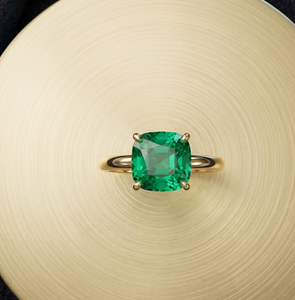 Dainty Green Onyx <b>Ring</b> 8mm Cushion Cut 925 Sterling Silver Gold Plated Simple Gift <b>Ring</b> Fine Jewelry At Wholesale Price - Product Image 3