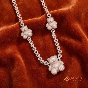 Collier pendentif ours en moissanite plaqué or rose, bijoux de mode, collier à fine chaîne, New York City, look élégant pour hommes et femmes - Product Image 3