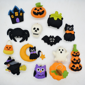 Juego de Adornos de Fieltro de Lana Hechos a Mano para Halloween, Decoración para el Hogar, Fiestas y Árboles - Product Image 1