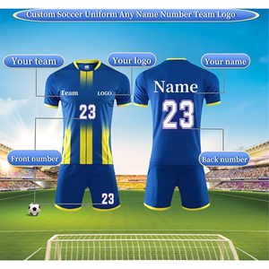 เสื้อฝึกซ้อมแบบแห้งเร็วระบายอากาศได้ดีพร้อมหมายเลขชื่อทีมแบบกำหนดเอง |   ชุดฟุตบอลสำหรับผู้ใหญ่คุณภาพสูงแบบซับลิเมชั่น - Product Image 4