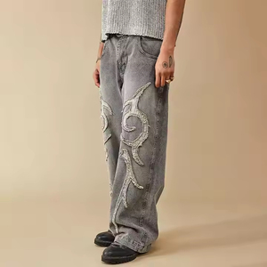 Vaqueros de mezclilla para hombre estilo hip hop, de moda, con botones, estilo vintage, ligeros, de tiro medio, lavados, para primavera. - Product Image 6