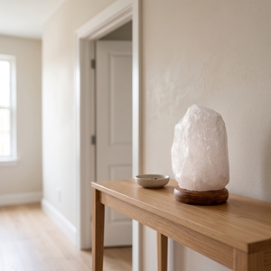 Lámpara de Cristal de Sal Blanca del Himalaya, Hecha a Mano, Luz Decorativa Natural para Sala de Estar, Dormitorio, Estudio, Mesa, Decoración de Interiores - Product Image 5