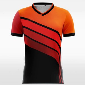 เสื้อฟุตบอลผู้ชายสไตล์ใหม่ลดราคาพิเศษ ผ้าโพลีเอสเตอร์ 100% ระบายอากาศได้ดี แห้งเร็ว น้ำหนักเบา คอกลม แขนสั้น รับสกรีนชื่อทีม - Product Image 3