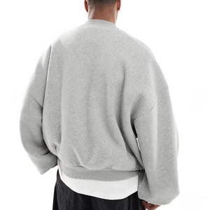 Sweat-shirts unisexes à col rond surdimensionnés 100% coton, impression personnalisée de haute qualité et poche brodée, fabrication en usine - Product Image 2