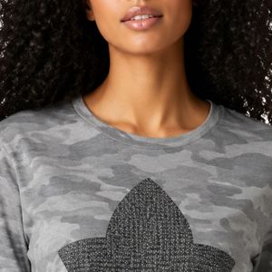 Gray <b>Camo</b> Rhinestone Tee Women Short Sleeve Cotton T Shirt Fashion Graphic <b>Top</b> Casual Streetwear Apparel Summer Daily Wear - Product Image 3