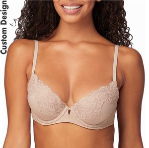 Sujetador Push-Up para Mujer, Tejido de Punto, Copa Completa, Tela Transpirable, Encaje Acolchado, Cómodo para Uso Diario, Color y Talla Personalizables - Product Image 1