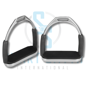 Étriers d'équitation flexibles en acier inoxydable de qualité supérieure avec bande de caoutchouc amortissante pour selle anglaise OEM ODM - Product Image 5