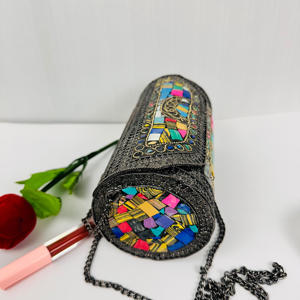 Modern Luxury Boho Ethnic Metal Mosaic <b>Clutch</b> <b>Bag</b> Antique Polished Sculpture Evening Party Purse Handcrafted Metal Crafts - Product Image 5
