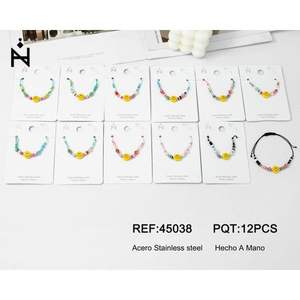 PULSERA de Resina para Brazalete con Cara Sonriente, Accesorios de Moda con Cuentas - Product Image 1