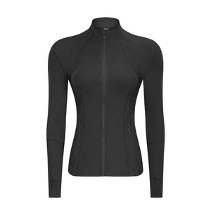 Chaquetas Deportivas Personalizadas de Secado Rápido y Buena Calidad con Cierre para Mujer, Ropa Deportiva para Correr, Yoga, Gimnasio, Manga Larga - Product Image 4