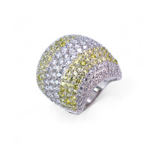 Luxury Women Cocktail <b>Ring</b> 925 Silver Pave Set Round Brilliant Cut Diamond Geometric Design Party Jewelry - Product Image 2