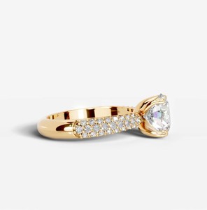 Anillo de Compromiso, Boda o Promesa de Lujo con Moissanita de 3.5 Quilates, Corte Brillante, Chapado en Oro de 14k sobre Plata de Ley, Engaste de Garras, Certificado por Terceros - Product Image 2