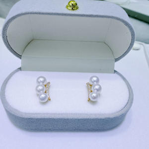 Boucles d'oreilles en perles d'eau douce naturelles Zhuji 4-6 mm, perles d'aurore impeccables, multi-perles, argent pur, produit de vente en gros célèbre sur Internet - Product Image 3