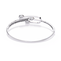 Bracelet manchette en moissanite taille poire, design flèche, plaqué rhodium, argent 925, bijoux de luxe pour femme, usage quotidien