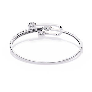 Pear Cut Moissanite <b>Cuff</b> <b>Bracelet</b> Arrow Design Rhodium Plated 925 <b>Silver</b> Women's Luxury Jewelry Everyday Wear - Product Image 6