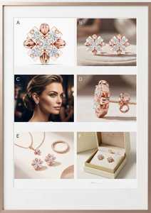 Boucles d'oreilles clous en or massif 9 carats or rose avec diamants de laboratoire taille brillant rond, motif trèfle floral, bijoux de mariage pour femme - Product Image 4