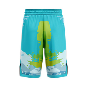 Shorts de basketball personnalisés de haute qualité, vêtements de sport sublimés pour équipes, respirants, anti-humidité, séchage rapide, Spandex/Polyester, OEM ODM - Product Image 2
