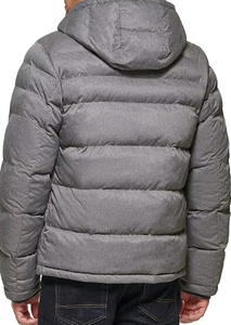 Chaqueta acolchada de invierno ecológica, resistente al viento, formal, gruesa, con capucha y cremallera. - Product Image 4