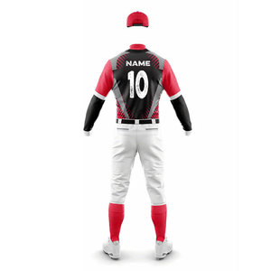 Youth Sizes Plain Sublimated Design Pattern <b>Baseball</b> Uniform Adults Wear Fashion Full Kit Suit Long Sleeve Jersey with Pants - Product Image 3