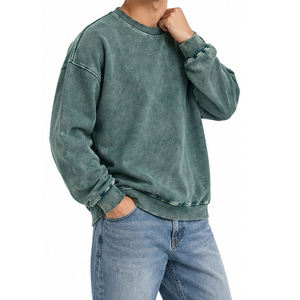 Sweat-shirt décontracté pour homme, coupe oversize, col rond, couleur unie, manches classiques, en molleton bouclette, idéal pour l'automne, en coton - Product Image 2