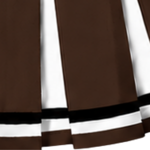 Jupe plissée marron personnalisée par le fabricant, uniforme de danse pour femmes, tenue d'équipe sportive avec bande blanche - Product Image 5