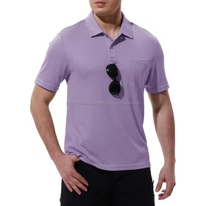 Chemises de golf personnalisées pour hommes, manches courtes, t-shirts de sport actifs, légers, à séchage rapide, avec poche - Product Image 3