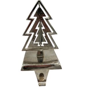 Soporte para Calcetines Navideños de Metal Plateado con Diseño Clásico, Base Antideslizante, Gancho Resistente para Chimenea o Repisa, para Calcetines Pesados - Product Image 3