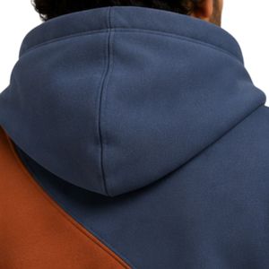 Sweat à capuche personnalisé pour homme, bleu rouille, en molleton de coton épais, color block, brodé, style streetwear, marque privée, fabrication OEM - Product Image 4